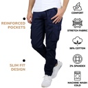 Black & Navy 30 2-Pack Men's Flex-Stretch Cotton Cargo Pants, 31-Inch Inseam - Comfortable and Durable